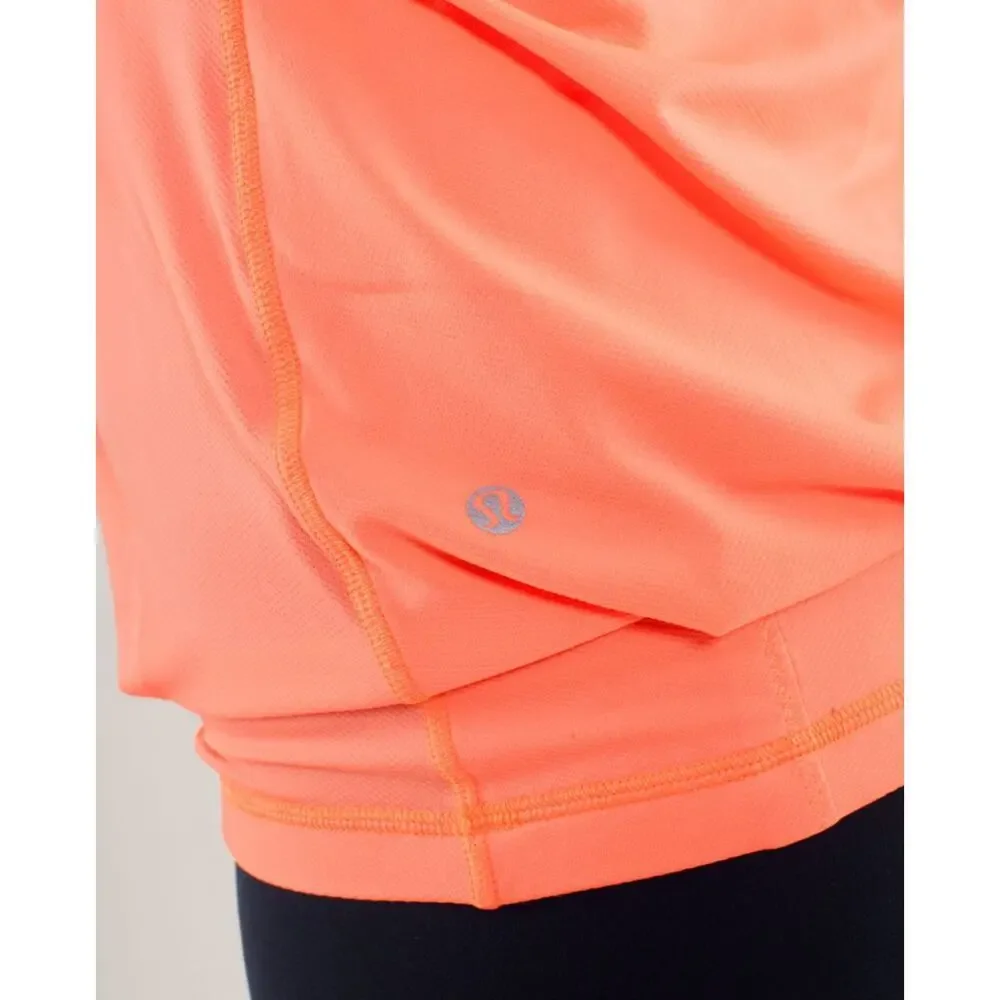 Lululemon Athletica Flow And Go Tank II Pop Orange Built in Bra Halter Yoga 8